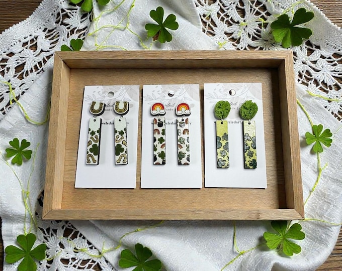 St. Patrick’s Day Bar Dangle Earrings - 4 Styles