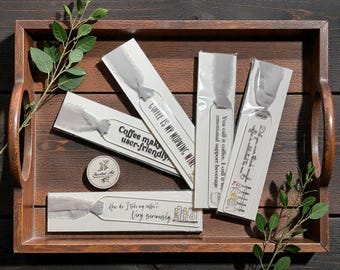 Hand-Painted Coffee Themed Coffee Quotes Acrylic Bookmarks