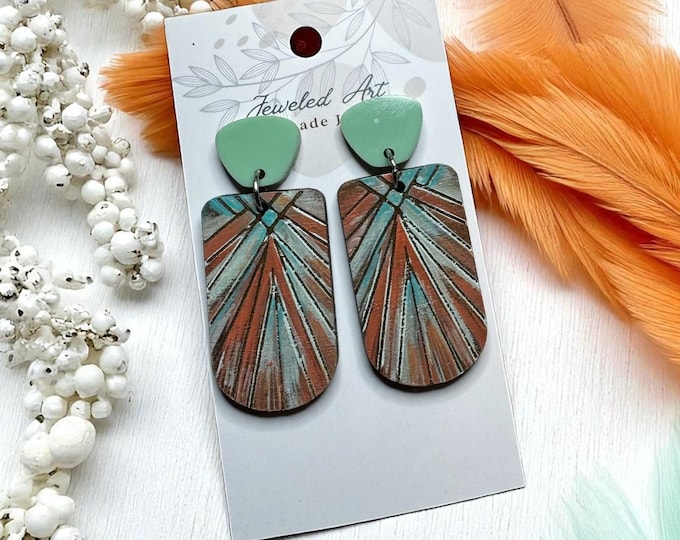 Pre Order Hand-Painted Showgirl Spotlight Wood Earrings - Concert Ready