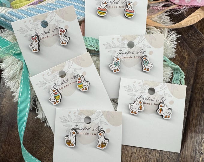 Easter Goose Stud Earrings Set – 6 Styles