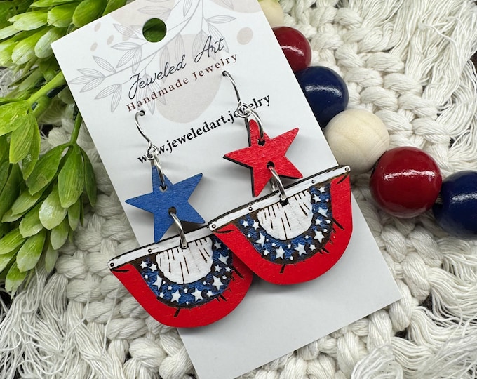 Vintage Patriotic Bunting Flag with Star Connector - 3 Styles - America's 250th