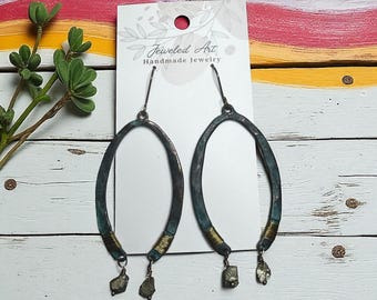 Southwestern Rustic Patina Horseshoe Earrings