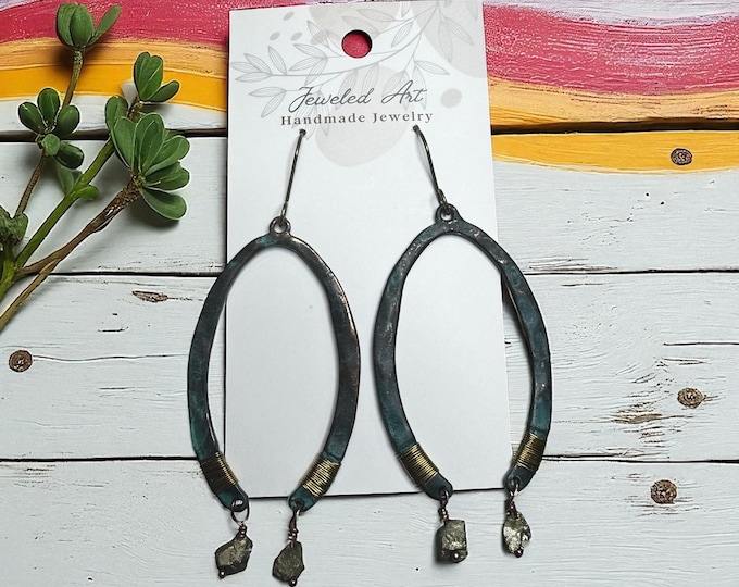 Southwestern Rustic Patina Horseshoe Earrings