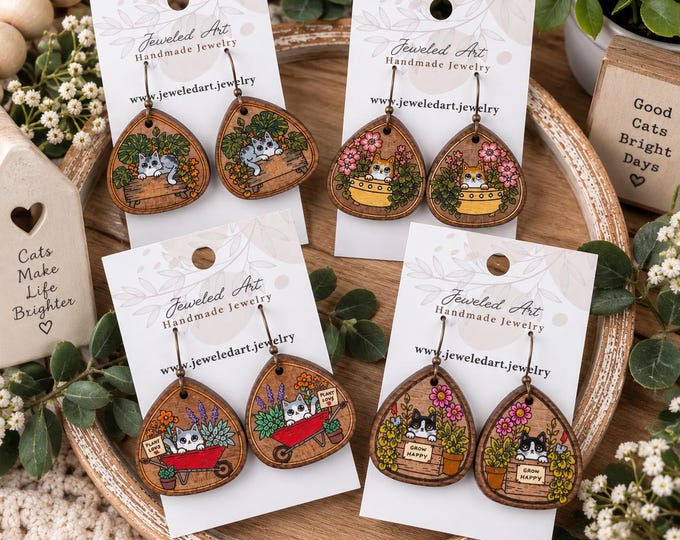 Hand-Painted Garden Cats - 5 STYLES