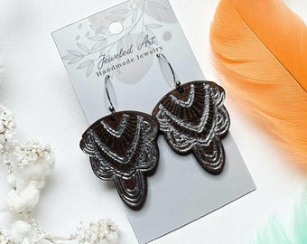Pre Order Hand-Painted Showgirl Inspired Chandelier Wood Earrings - Concert Ready