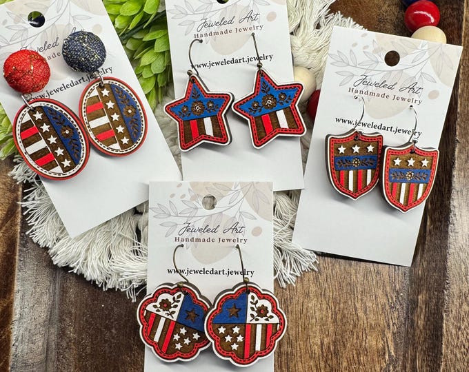 Patriotic Floral Americana Earrings Collection - 4 styles - America's 250th