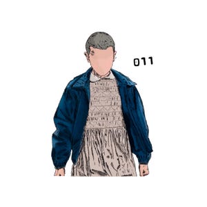 eleven pink dress blue jacket Stranger Things Eleven Bomber Jacket Large / Cotton main image 0