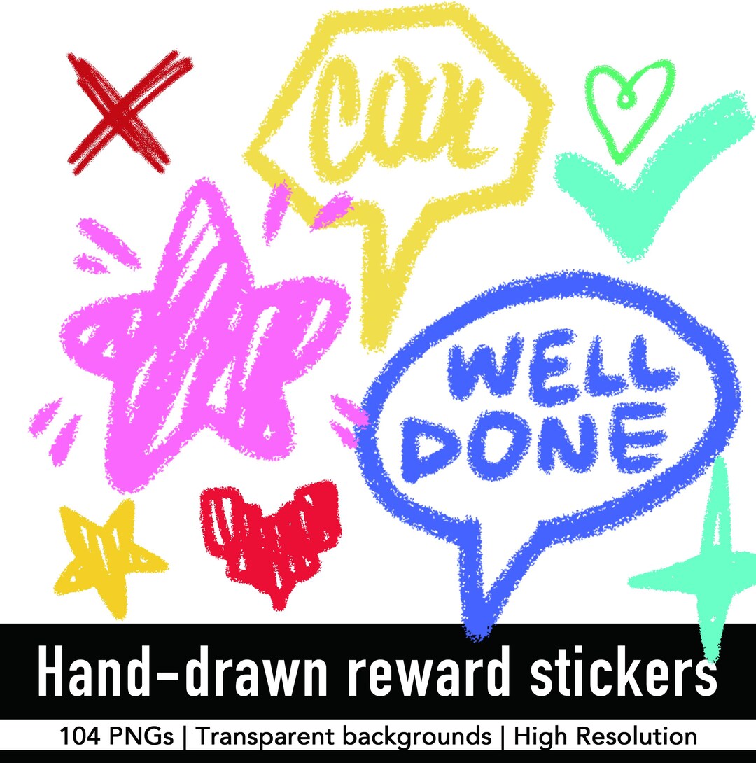 Teacher Reward Stickers 104 Pngs, Classroom Feedback Clipart, Hand ...