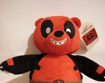 Deadpool as Pandapool Red Panda Plush Build-a-Bear Workshop RARE online Exclusive Marvel BABW with TAGS