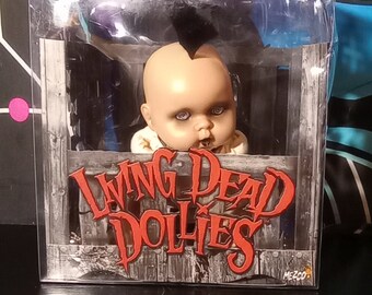 Mezco Living Dead Dollies Baby Sybil Punk Rock baby doll (damaged box see pics)