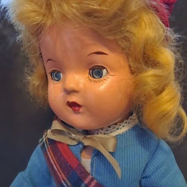 SALE - Reliable Highland Lassie -1939 15 inch composition doll