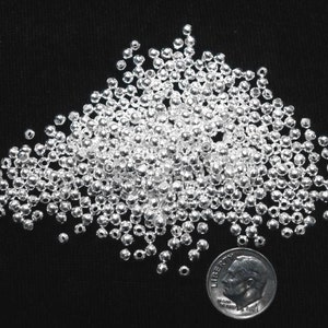 BEADS spacer beads filler beads Sterling Silver plated 3mm seamed smooth round spacer beads 500 pc lot FPB202C