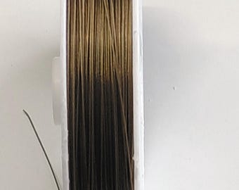 Tiger tail beading wire BRONZE 328 FT 100 meters .45mm .018" 26 Stainless TT121