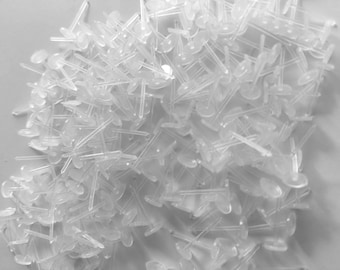 300 Rigid Rubber hypo-allergenic pierced earring findings glue on 5mm pad post FPE023C