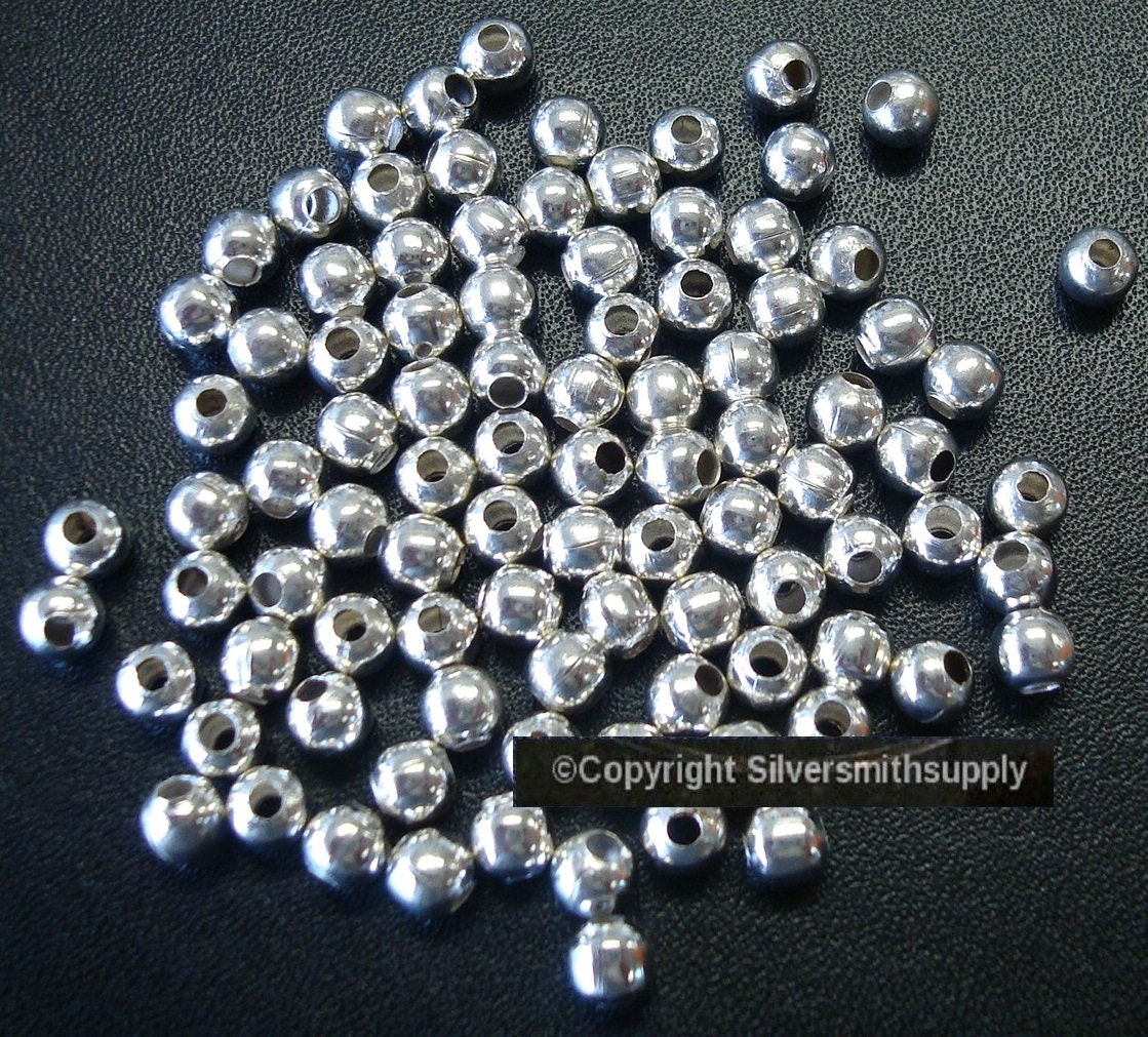 7.5mm Tibetan Silver Ball Beads, Ball Metal Spacers, Silver Color, 2.5mm  Hole, Fancy Round Beads, Jewelry Making Supply, Shiny Metal Ball