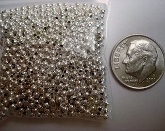 スターリングシルバーメッキ 2 mm ラウンドシームスムーススペーサービーズ 500 個ロット FPS046B