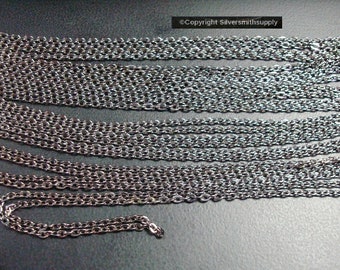 12ft 3x2mm BLACK plated flat cable link chain strong 12 links inch CH050C