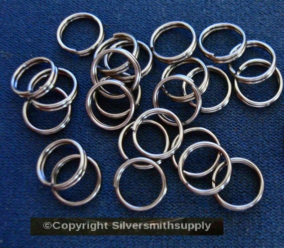 Split Ring Charm Attachment Rings 8mm Split Rings Jump Rings 24