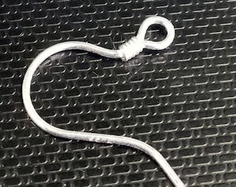 1 Solid 925 Sterling Silver French Fishhook Earring Hook Ear wire Finding SSE003