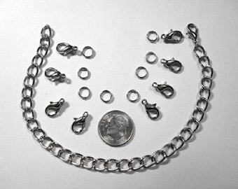 Kit para fabricação de pulseiras com pingentes na cor prata KIT002