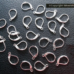 24 Lever back earring findings Silver open loop dangle earrings FPE176