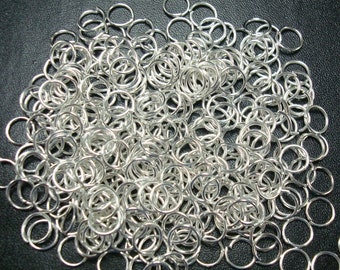 6 mm VERSILBERTE mittelgroße offene Runddraht Ösen 300Stk FPJ025C