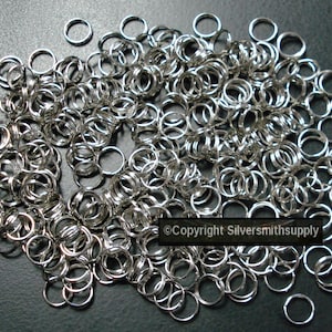 8mm White Gold plated split rings jump rings 300 pcs charm attachment or clasp FPJ102B
