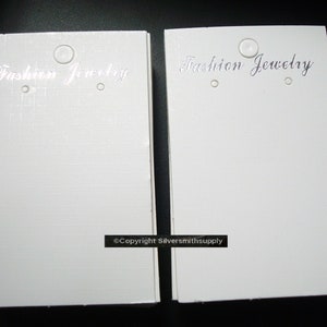 25/100 White earring cards Fashion Jewelry imprint pierced earrings peg hole JD029B