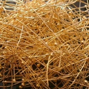 300 Ball head pins Yellow Gold plated jewelry dangle head pins 2 in long fps076