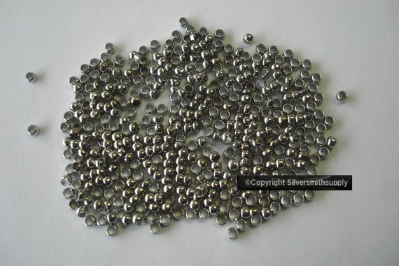 Large Round Crimp Beads White Gold Plated 3x2mm Crimp Beads 500 Pcs 4 Beading FPS018 Etsy Ireland