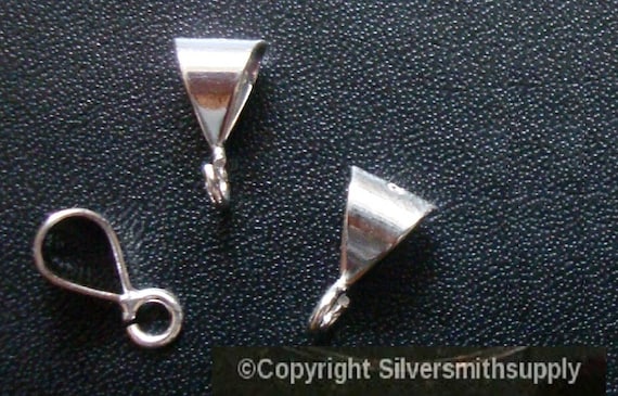 Silver plated loop bails approx 12mm x 8mm x 20 pack R