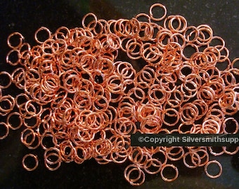 Dark Rose gold plated open jump rings 7mm diameter round wire 20 ga 300 pcs fpj085