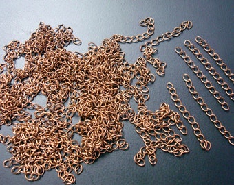 100 Copper plated 1 1/2' - 2" twist cable link 5mm necklace extenders 14ft CH103