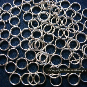 7mm Silver plated split rings jump rings 100 pcs charm attachment or clasp PFG005C