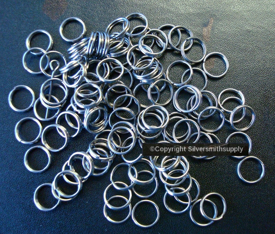 8mm Split Rings Jump Rings 100 Pcs Black Plated Charm Attachment or ...