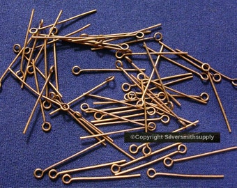 EYE PINS 1 1/8" (28mm) Antique copper plated 50 findings for Rosary type links FEP062