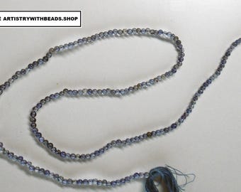 Iolite 2mm Hand Cut Round Beads – 15 Inch Strand, Color Varys