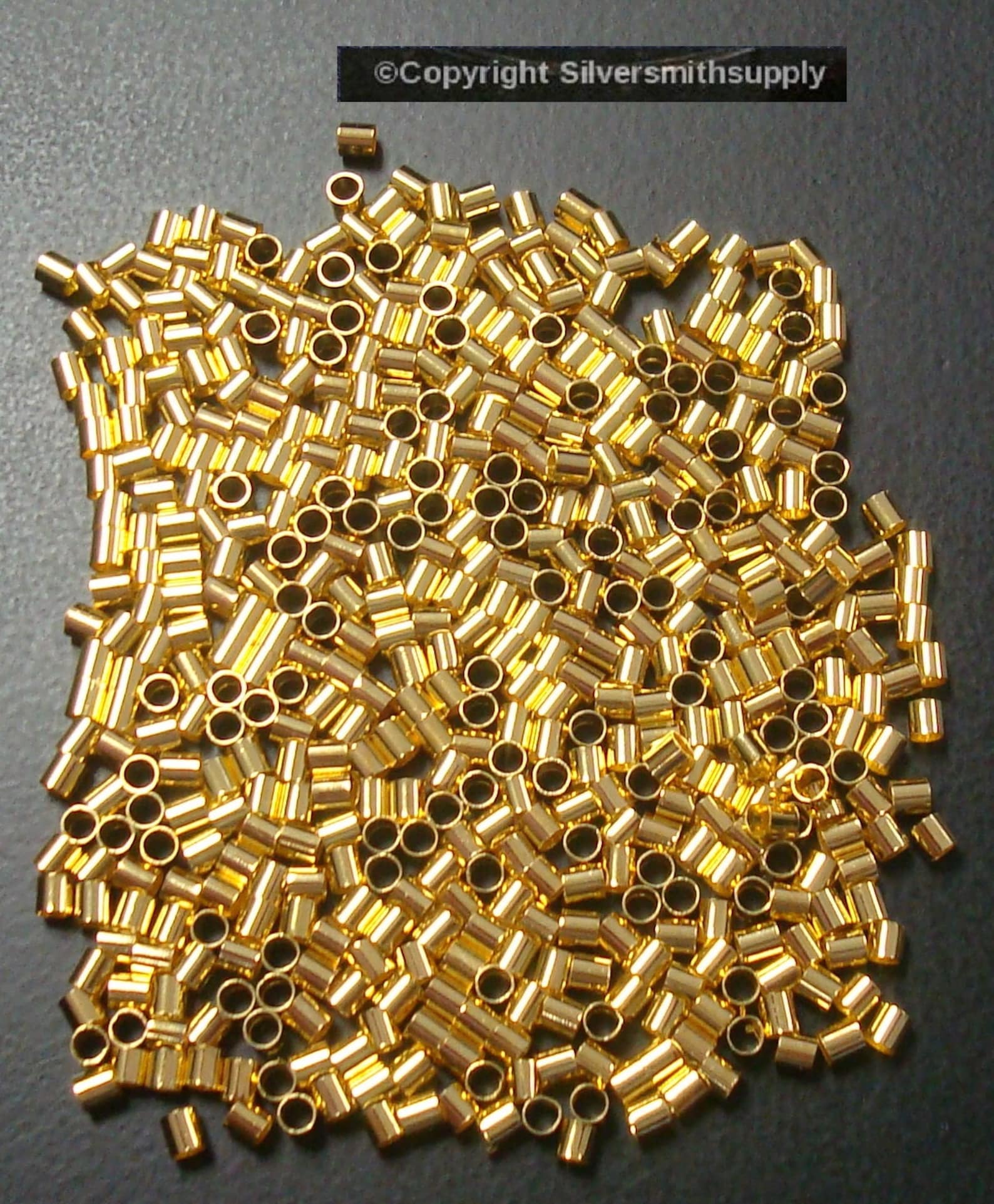 500 Large Crimp beads gold plated 2.5x2mm tube crimp beads Etsy
