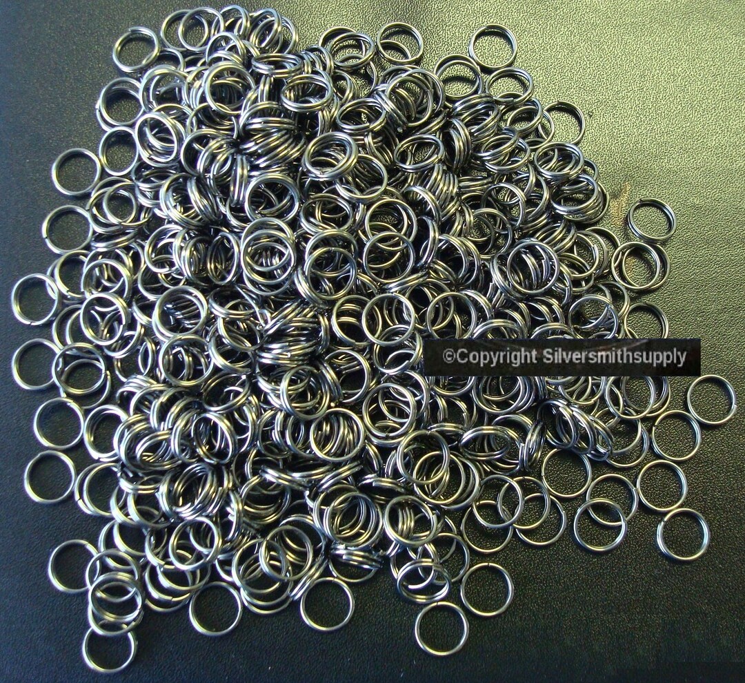 8mm Split Rings Jump Rings 500 Pcs Black Plated Charm Attachment or ...