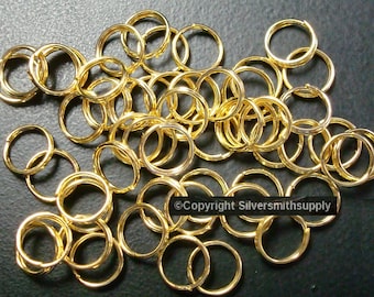 8mm Gold plated split rings jump rings 50 pcs charm attachment or clasp FPC021A