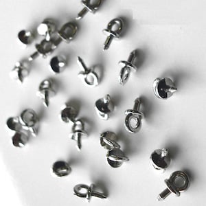 Up-eye glue on PEG bails 25 white gold pl pendants charms use snap on bails FPS101B