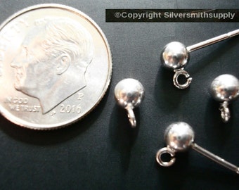 Sterling silver ball dangle earrings 4mm ball post earring 2 pr sse014