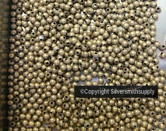 Ant Bronze plated 2mm round seamed smooth spacer filler beads 1000 pcs FPB001C