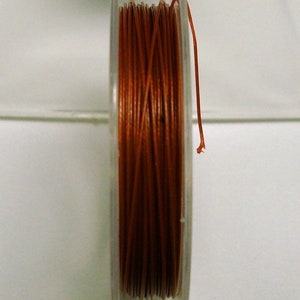 Beading wire 32 Ft Rust Red TIGER TAIL Nylon Coated Stainless Beading wire .015 in .38mm 28 ga TT104