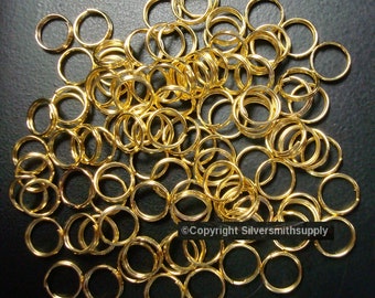 8mm Gold plated split rings jump rings 100 pcs charm attachment or clasp FPC021B
