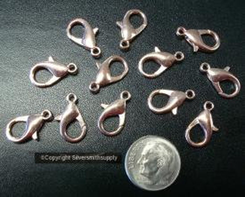 1 OR 10 Light Rose gold plated metal lobster claw parrot trigger jewelry clasps 16mm fpc380
