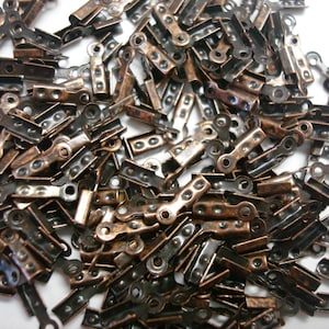 4/500 Copper plated foldover crimping thong lace end caps leather clasp end FPS100B