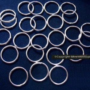 16mm Jump Rings 13 gauge giant open jump rings, links, bails silver plated 16mmx1.75mm attach charms FPJ089