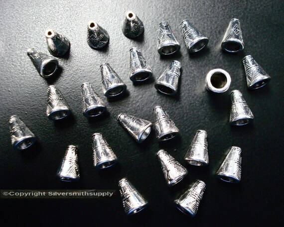 25 ZINC Cones Native American Craft Jewelry Supplies Regalia Finding FPS036