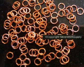 Dark Rose gold plated open jump rings 5mm diameter round wire 20 ga 100 pcs fpj082